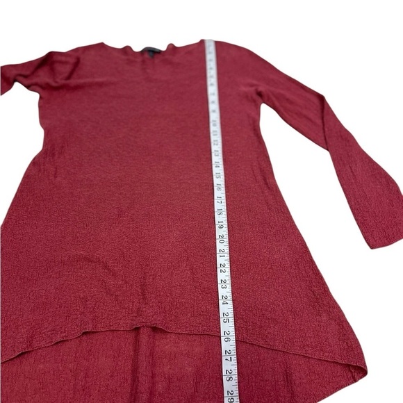 Eileen Fisher Organic Linen Sweater Tunic Women Small Persimmon High Low Hem - Picture 6 of 9
